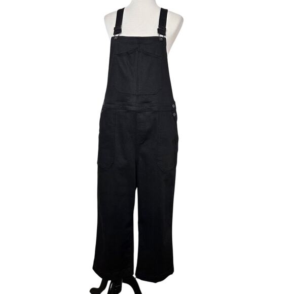 Duluth Trading Dyehard Wide Leg Crop Overalls Sz L - Picture 2 of 9